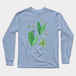 Borealis Wildflower Watercolor Illustrations Long Sleeve T-Shirt